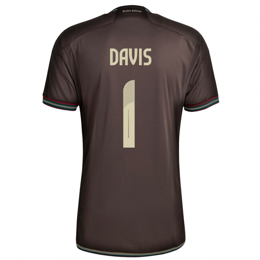 Kids Football Jamaica Shaquan Davis #1 Night Brown Away Jersey 24-26 T-Shirt