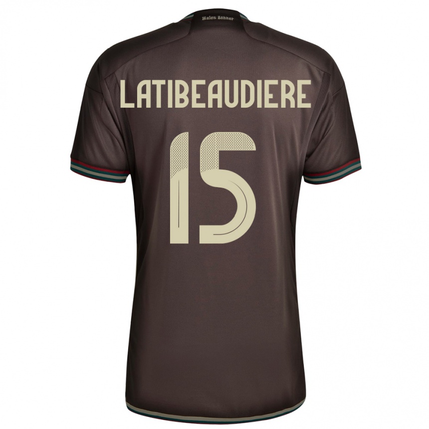 Kids Football Jamaica Joel Latibeaudiere #15 Night Brown Away Jersey 24-26 T-Shirt