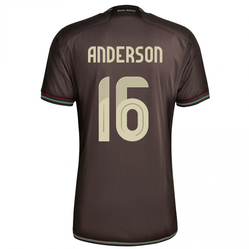 Kids Football Jamaica Karoy Anderson #16 Night Brown Away Jersey 24-26 T-Shirt