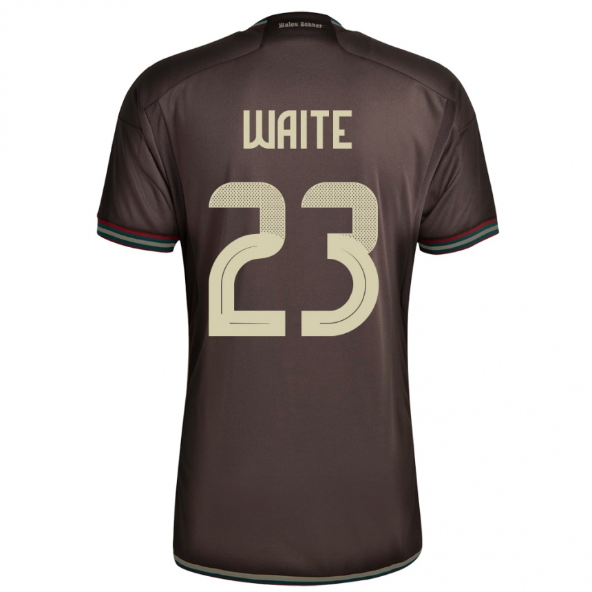 Kids Football Jamaica Jahmali Waite #23 Night Brown Away Jersey 24-26 T-Shirt