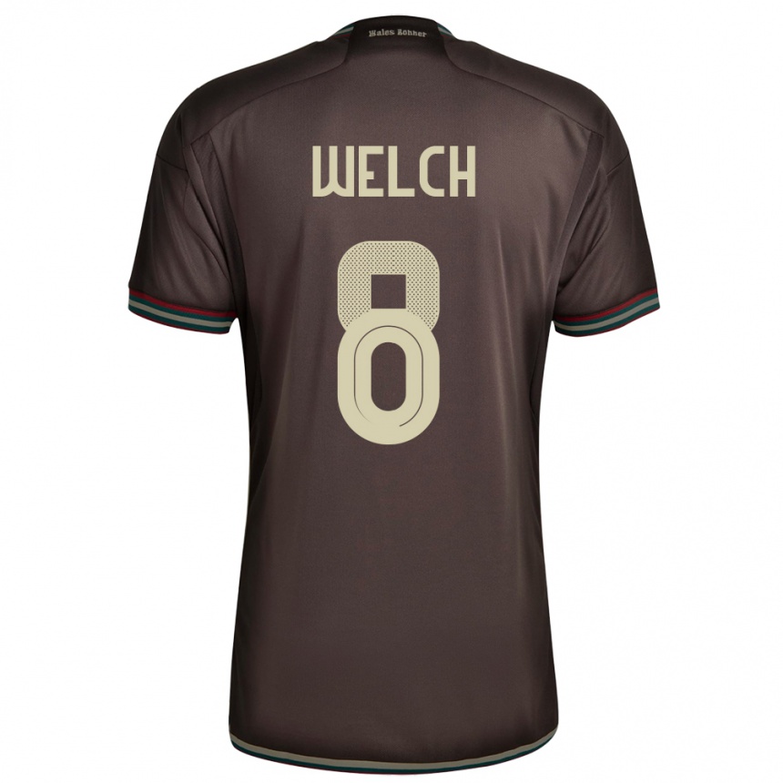 Kids Football Jamaica Makai Welch #8 Night Brown Away Jersey 24-26 T-Shirt