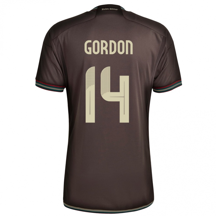 Kids Football Jamaica Ashton Gordon #14 Night Brown Away Jersey 24-26 T-Shirt