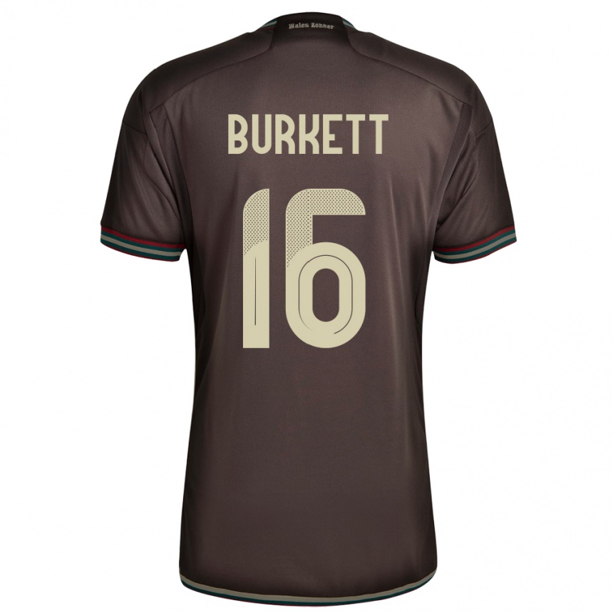 Kids Football Jamaica Brian Burkett #16 Night Brown Away Jersey 24-26 T-Shirt