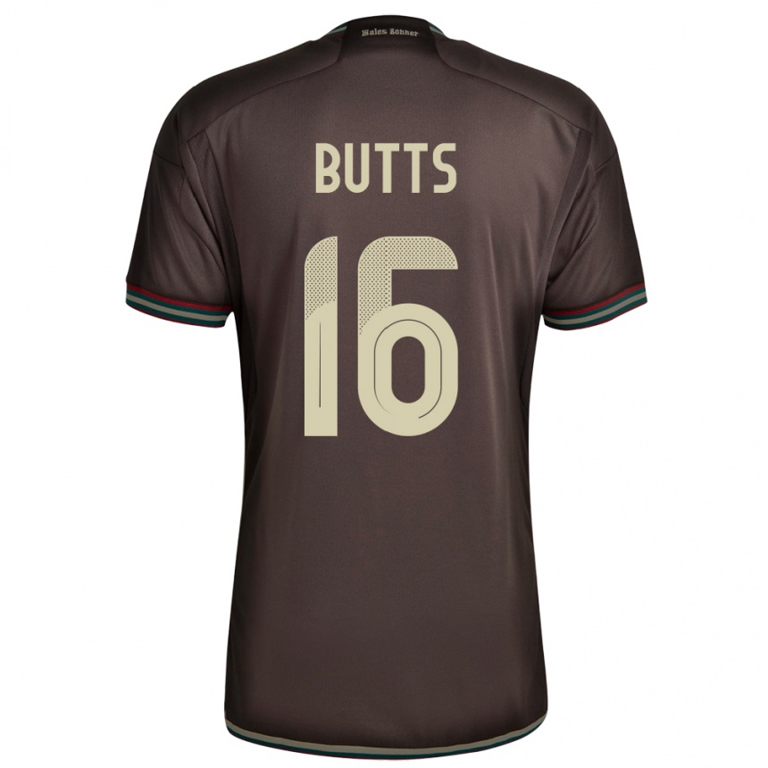 Kids Football Jamaica Njeri Butts #16 Night Brown Away Jersey 24-26 T-Shirt