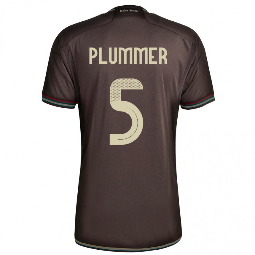 Kids Football Jamaica Konya Plummer #5 Night Brown Away Jersey 24-26 T-Shirt