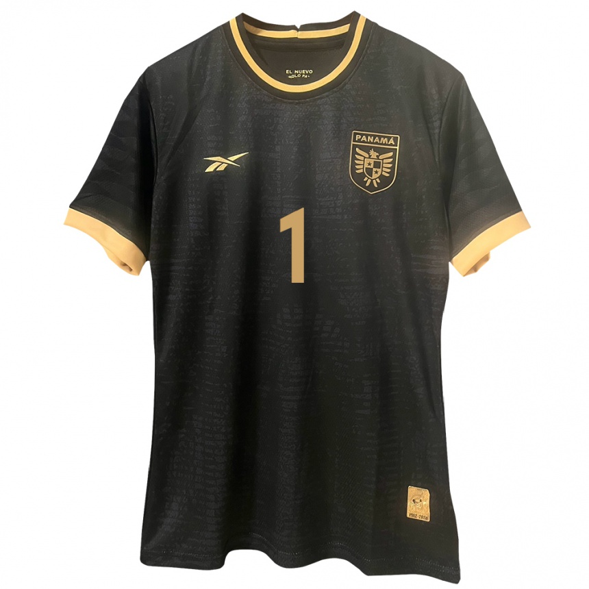 Kids Football Panama Valeska Domínguez #1 Black Away Jersey 24-26 T-Shirt