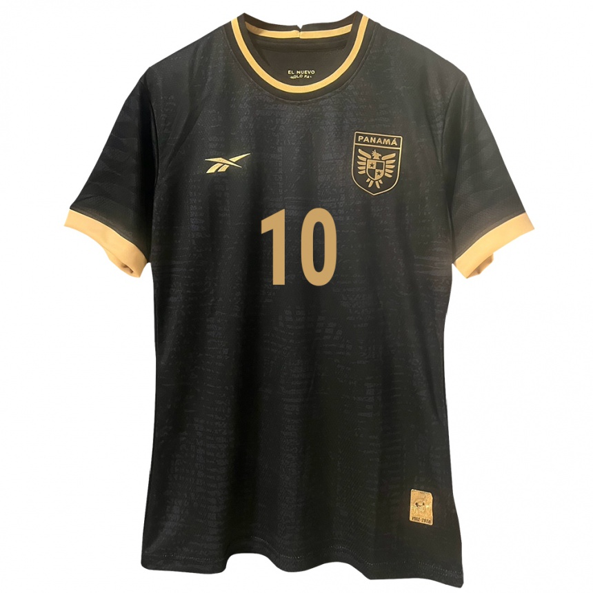 Kids Football Panama Yoel Bárcenas #10 Black Away Jersey 24-26 T-Shirt