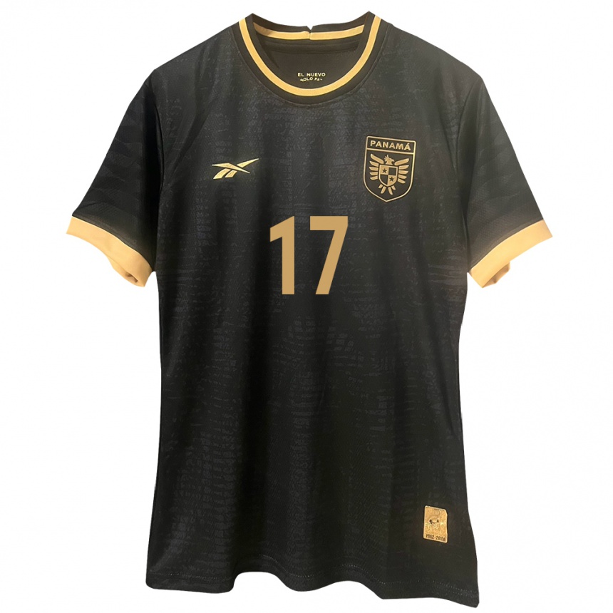 Kids Football Panama José Fajardo #17 Black Away Jersey 24-26 T-Shirt