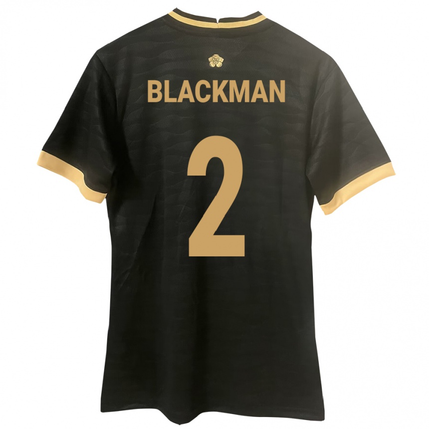 Kids Football Panama César Blackman #2 Black Away Jersey 24-26 T-Shirt