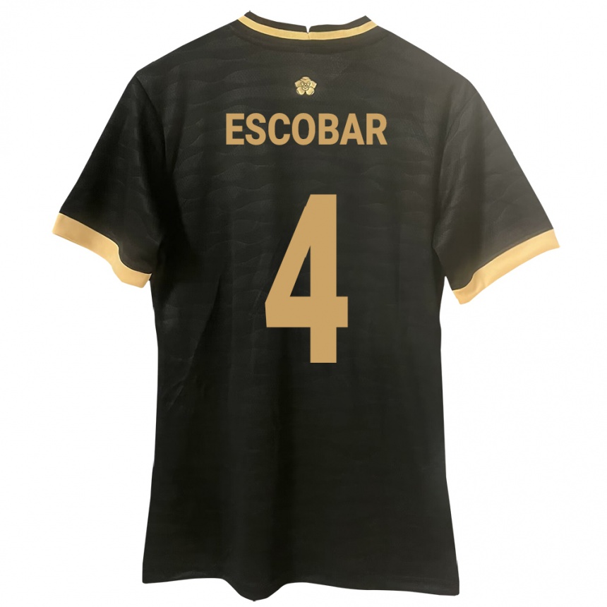 Kids Football Panama Fidel Escobar #4 Black Away Jersey 24-26 T-Shirt