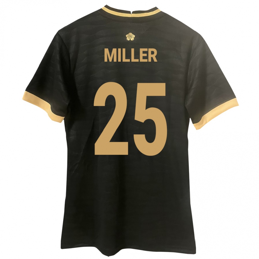 Kids Football Panama Roderick Miller #25 Black Away Jersey 24-26 T-Shirt