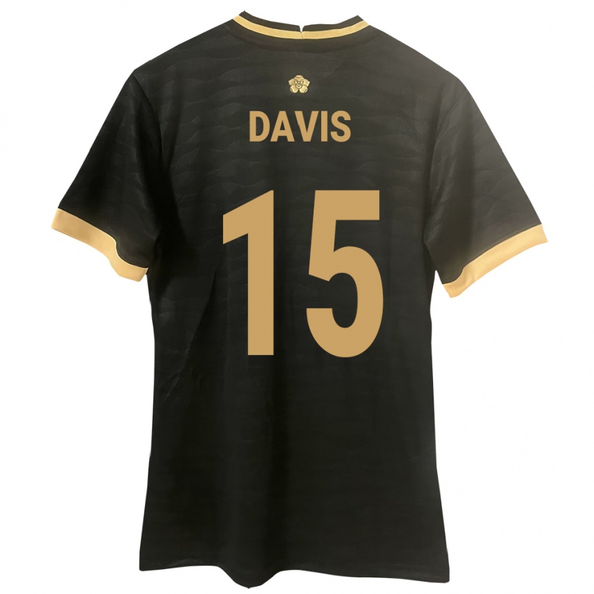 Kids Football Panama Éric Davis #15 Black Away Jersey 24-26 T-Shirt