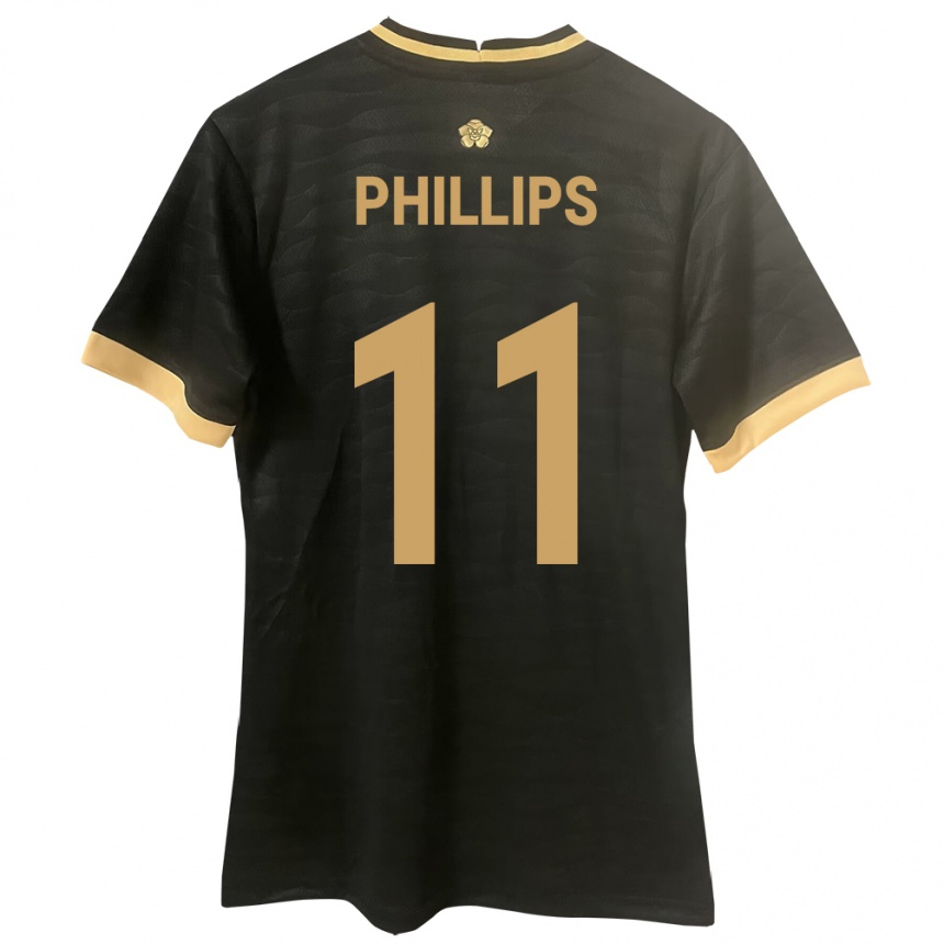 Kids Football Panama Ricardo Phillips #11 Black Away Jersey 24-26 T-Shirt