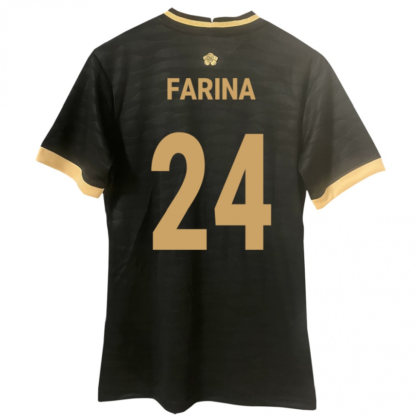 Kids Football Panama Edgardo Fariña #24 Black Away Jersey 24-26 T-Shirt