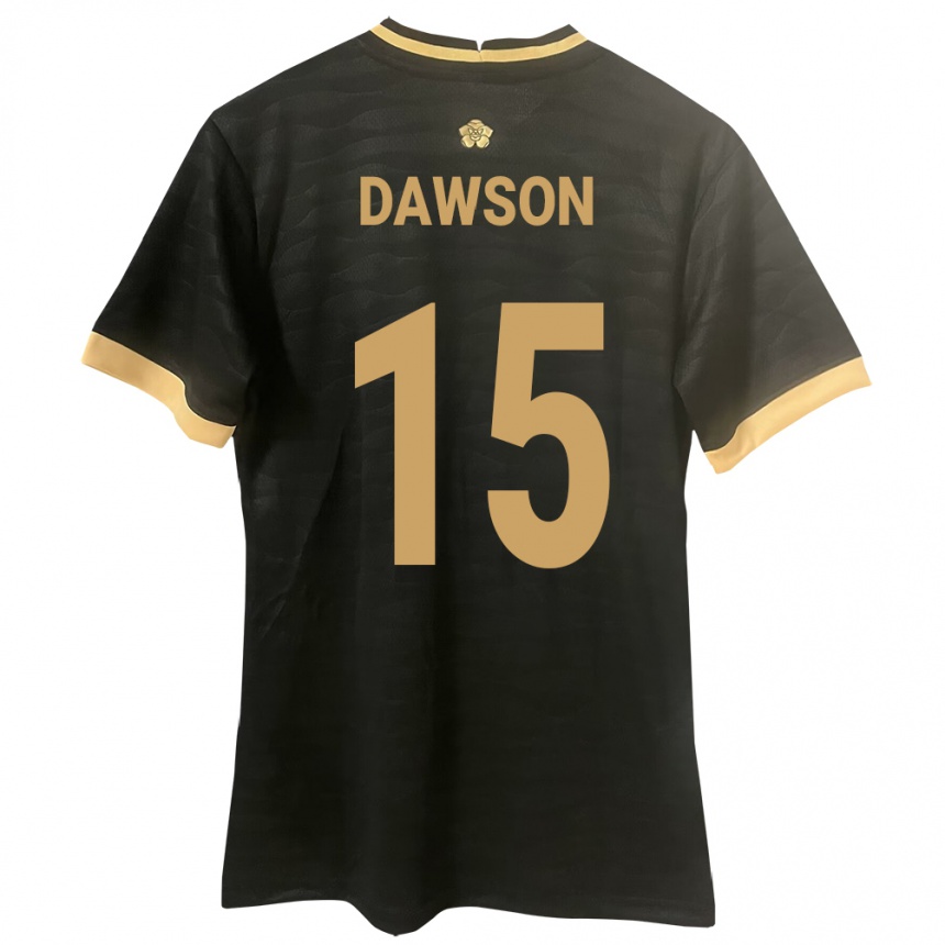 Kids Football Panama Didier Dawson #15 Black Away Jersey 24-26 T-Shirt