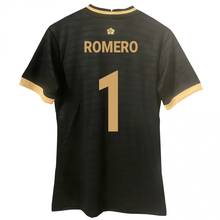 Kids Football Panama Manuel Romero #1 Black Away Jersey 24-26 T-Shirt