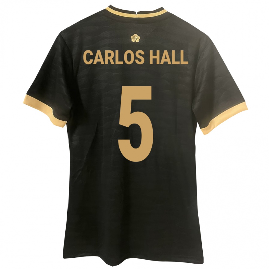 Kids Football Panama Juan Carlos Hall #5 Black Away Jersey 24-26 T-Shirt