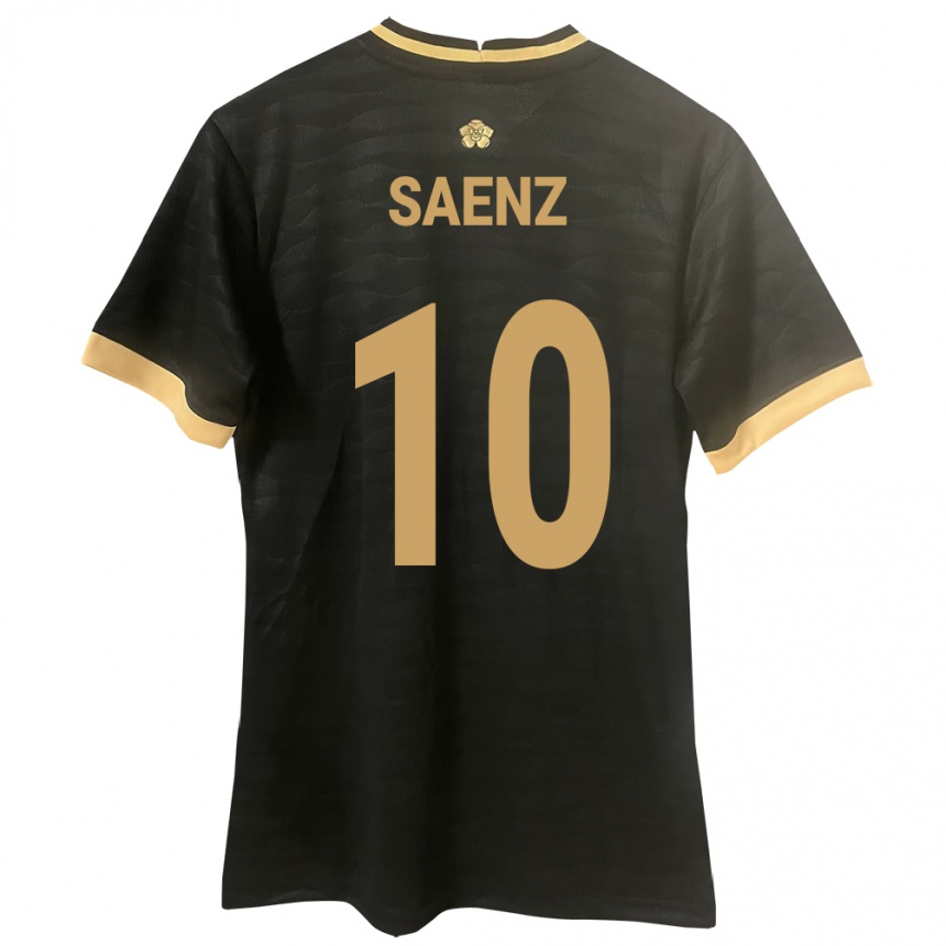 Kids Football Panama Gloria Sáenz #10 Black Away Jersey 24-26 T-Shirt