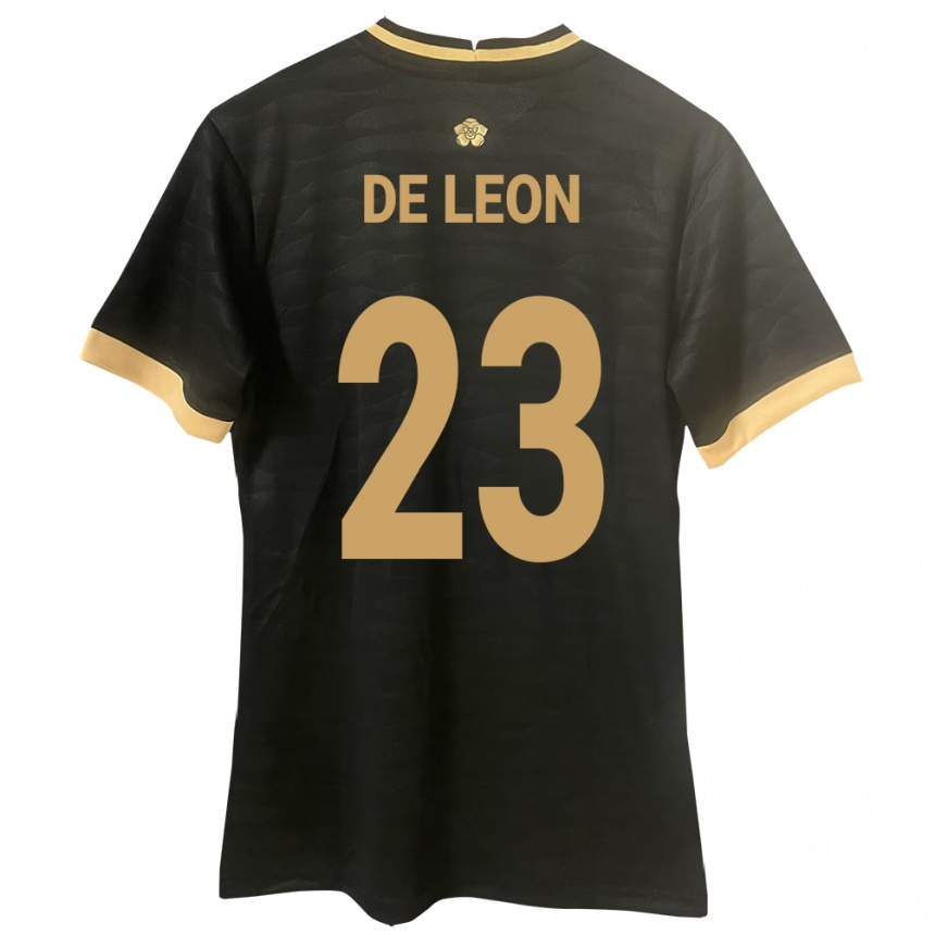 Kids Football Panama Yerenis De León #23 Black Away Jersey 24-26 T-Shirt