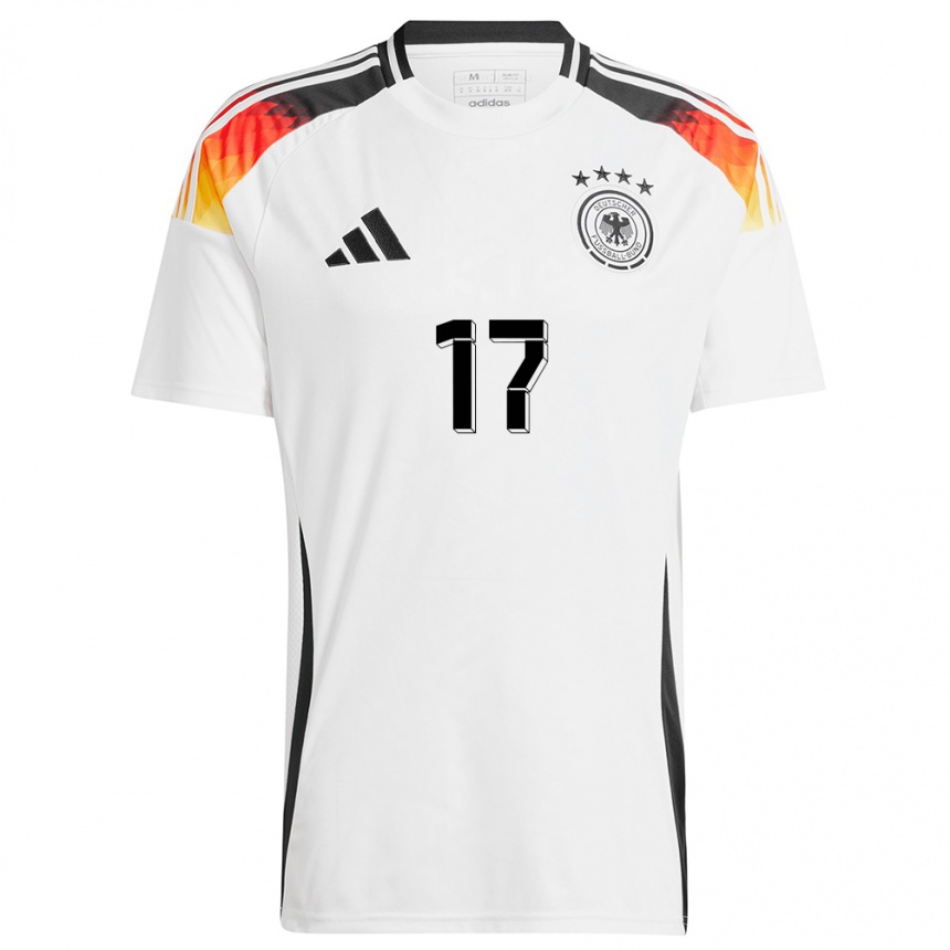 Men Football Germany Florian Wirtz #17 White Home Jersey 24-26 T-Shirt