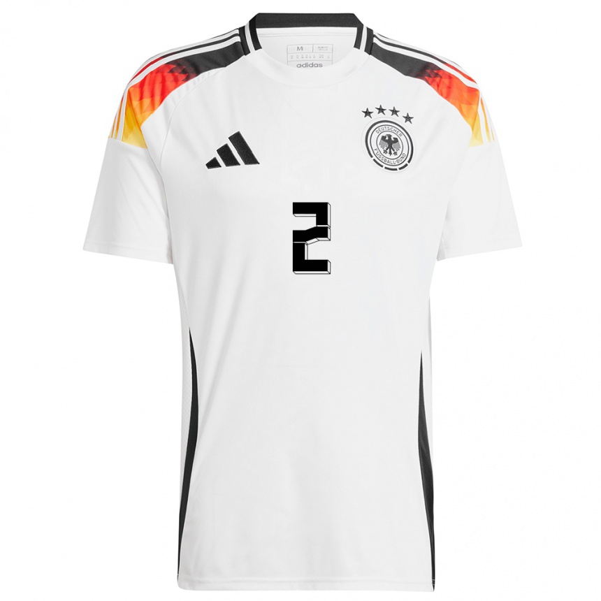 Men Football Germany Kilian Fischer #2 White Home Jersey 24-26 T-Shirt