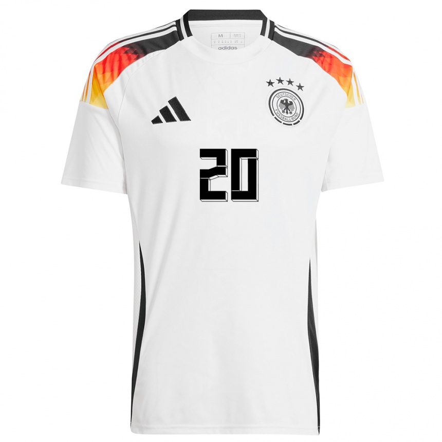 Men Football Germany Benjamin Henrichs #20 White Home Jersey 24-26 T-Shirt