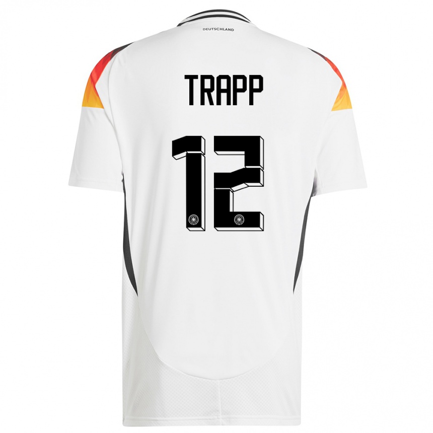 Men Football Germany Kevin Trapp #12 White Home Jersey 24-26 T-Shirt