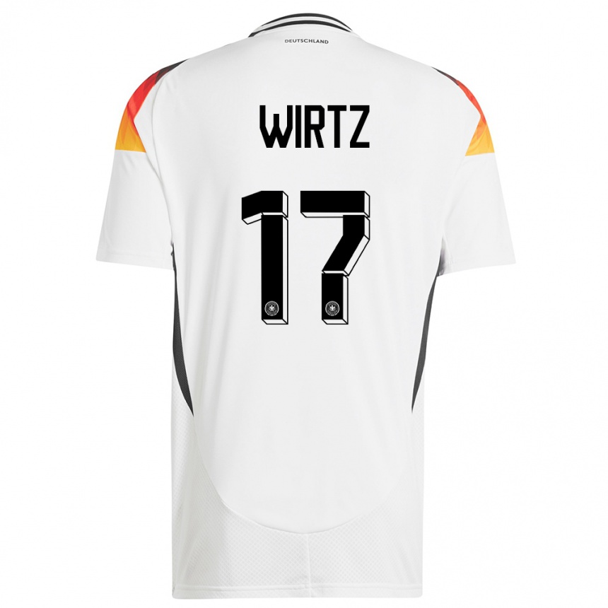 Men Football Germany Florian Wirtz #17 White Home Jersey 24-26 T-Shirt