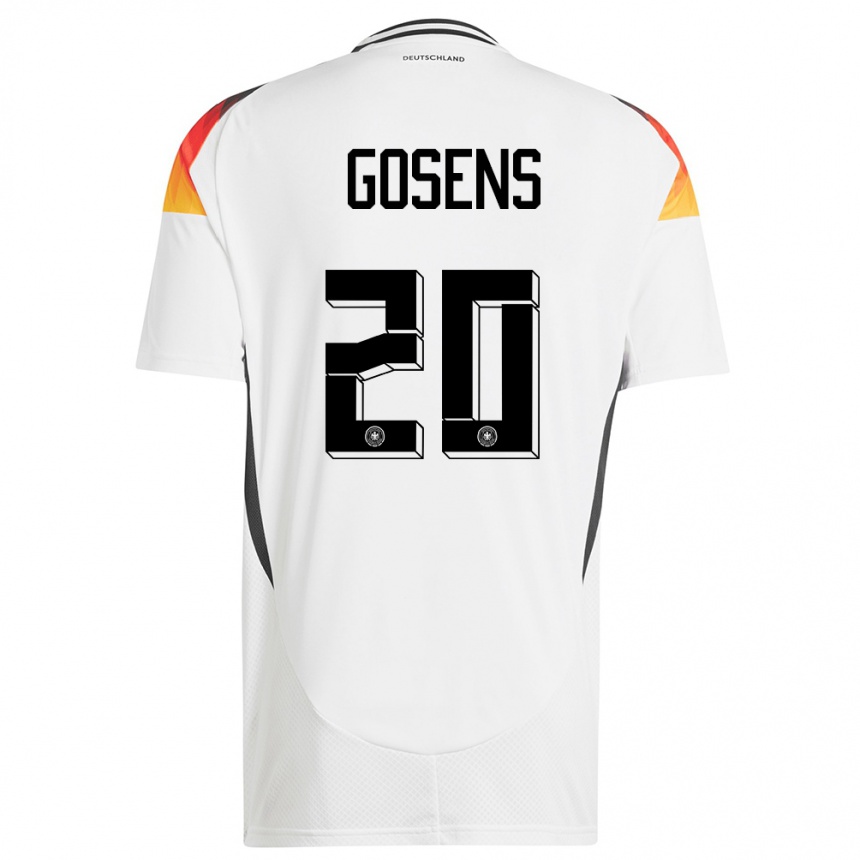 Men Football Germany Robin Gosens #20 White Home Jersey 24-26 T-Shirt