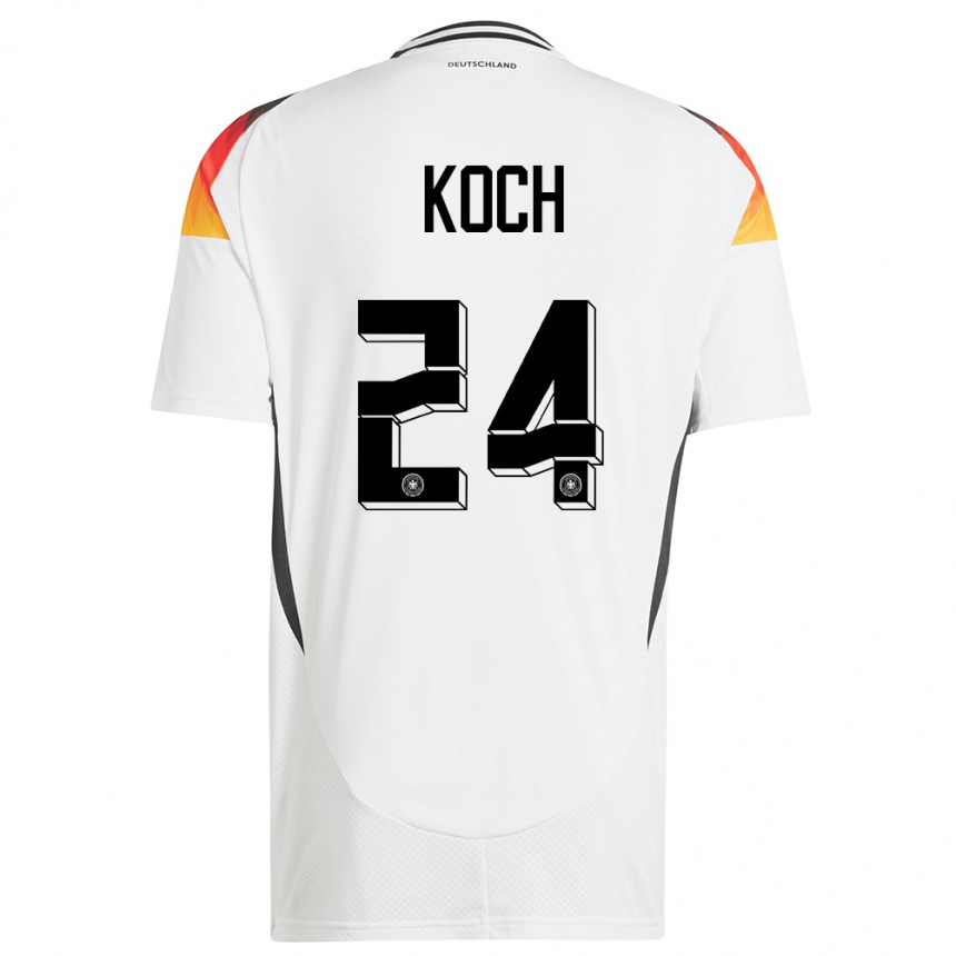 Men Football Germany Robin Koch #24 White Home Jersey 24-26 T-Shirt