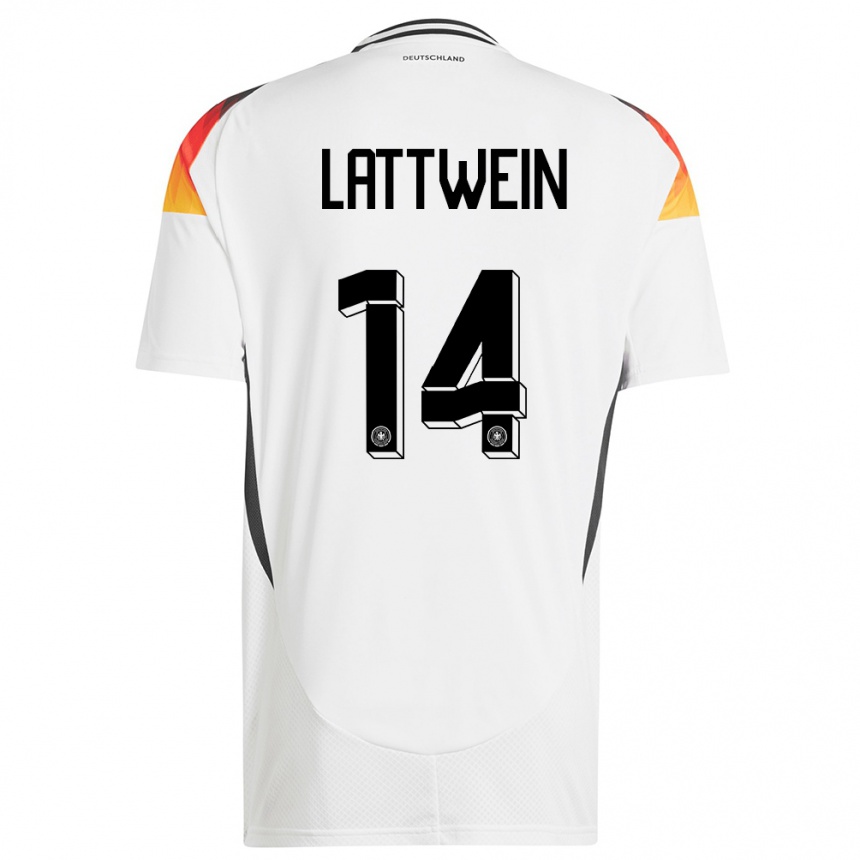 Men Football Germany Lena Lattwein #14 White Home Jersey 24-26 T-Shirt