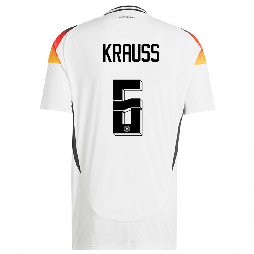 Men Football Germany Tom Kraub #6 White Home Jersey 24-26 T-Shirt