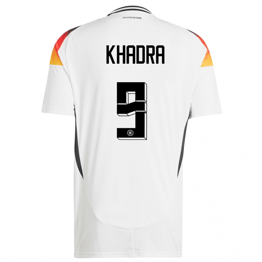 Men Football Germany Reda Khadra #9 White Home Jersey 24-26 T-Shirt