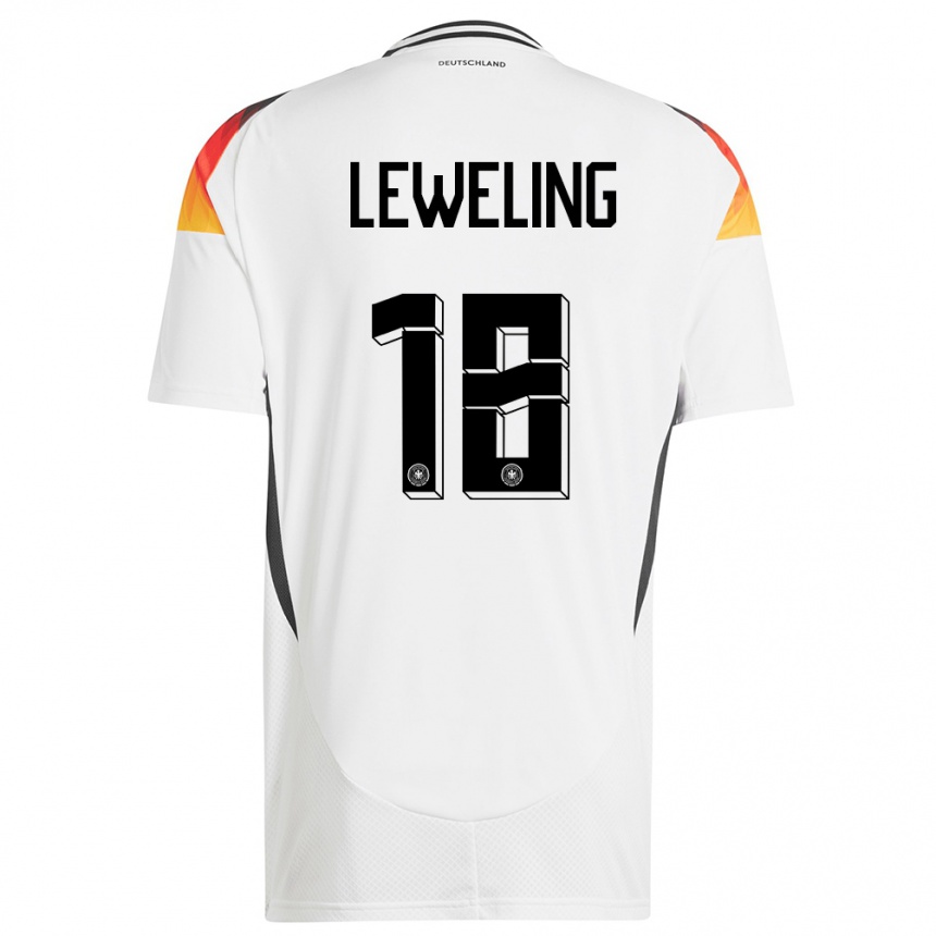 Men Football Germany Jamie Leweling #18 White Home Jersey 24-26 T-Shirt