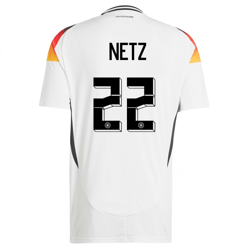 Men Football Germany Luca Netz #22 White Home Jersey 24-26 T-Shirt