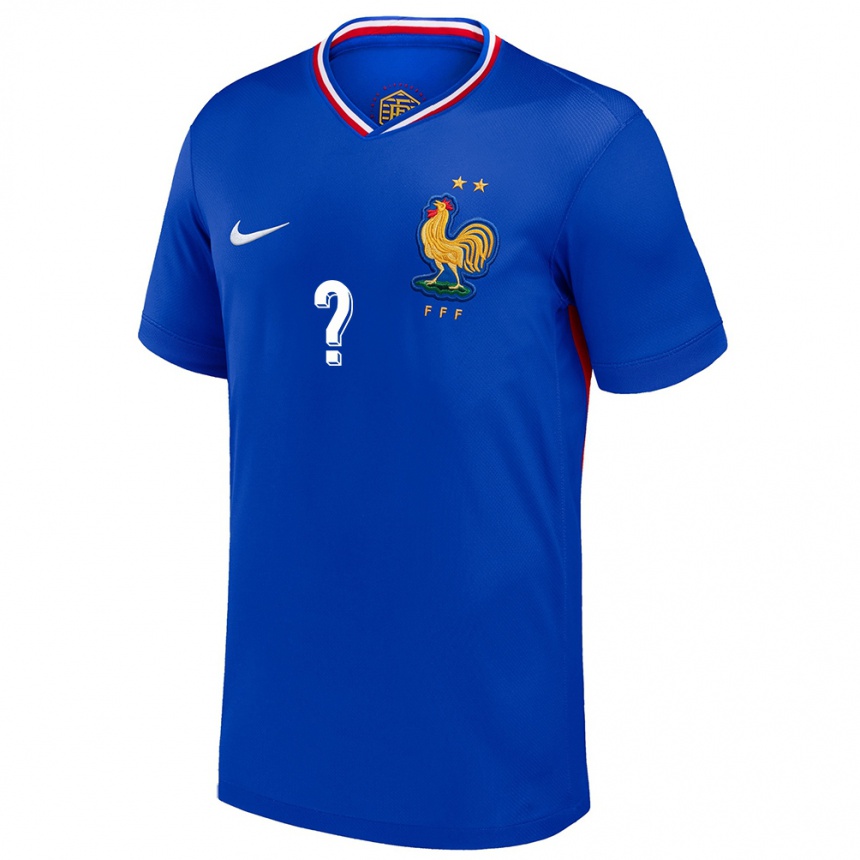 Men Football France Your Name #0 Blue Home Jersey 24-26 T-Shirt