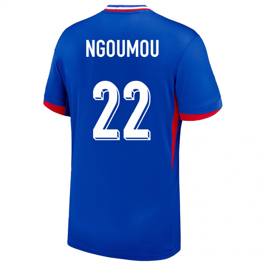 Men Football France Nathan Ngoumou #22 Blue Home Jersey 24-26 T-Shirt