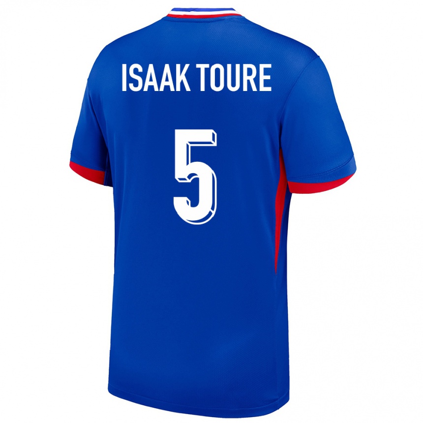 Men Football France Souleymane Isaak Toure #5 Blue Home Jersey 24-26 T-Shirt