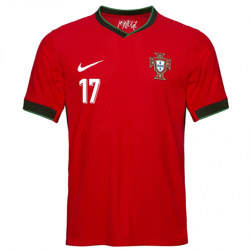 Men Football Portugal Goncalo Moreira #17 Red Home Jersey 24-26 T-Shirt