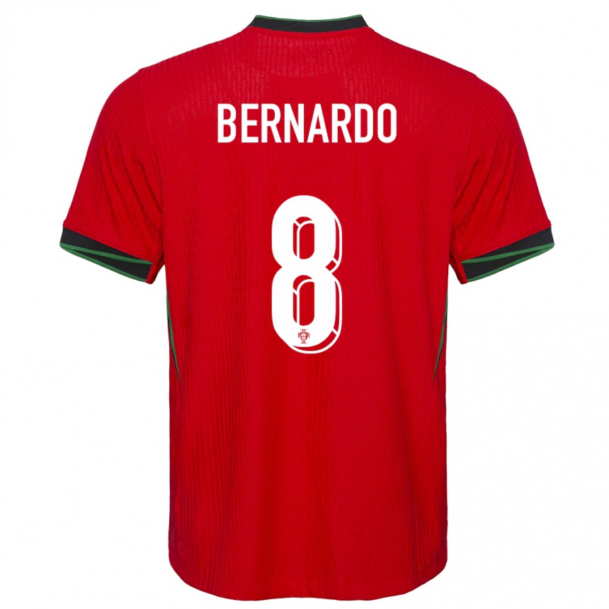 Men Football Portugal Paulo Bernardo #8 Red Home Jersey 24-26 T-Shirt