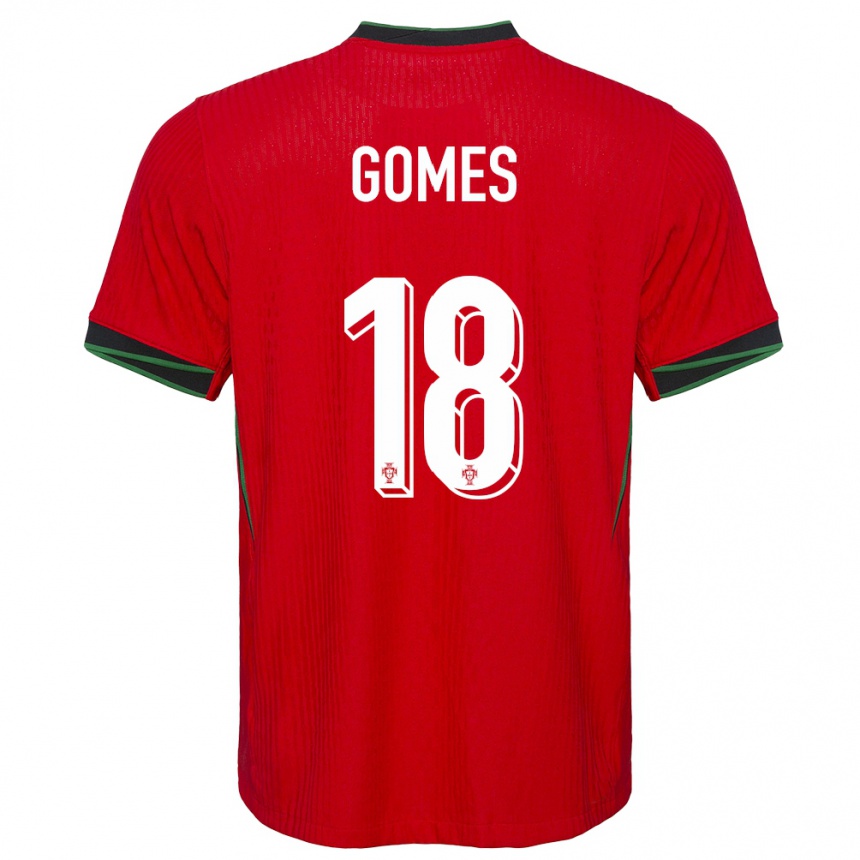 Men Football Portugal Andre Gomes #18 Red Home Jersey 24-26 T-Shirt