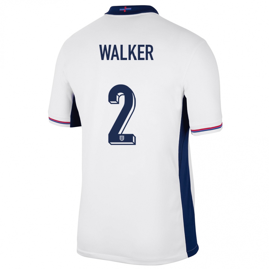 Men Football England Kyle Walker #2 White Home Jersey 24-26 T-Shirt