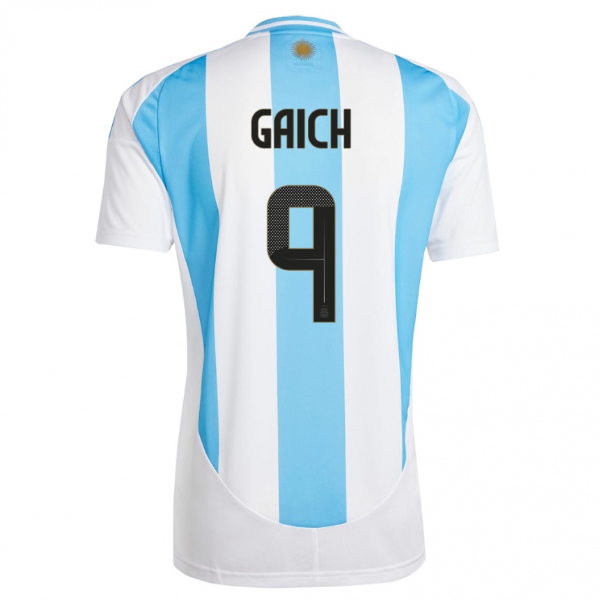 Men Football Argentina Adolfo Gaich #9 White Blue Home Jersey 24-26 T-Shirt