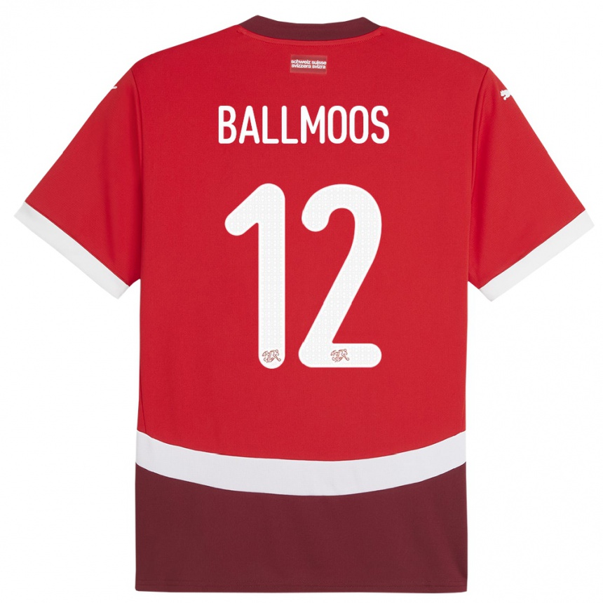 Men Football Switzerland David Von Ballmoos #12 Red Home Jersey 24-26 T-Shirt