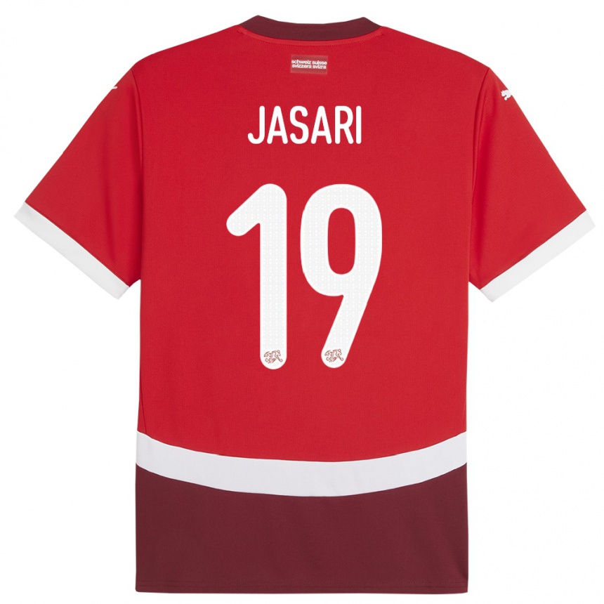 Men Football Switzerland Ardon Jasari #19 Red Home Jersey 24-26 T-Shirt