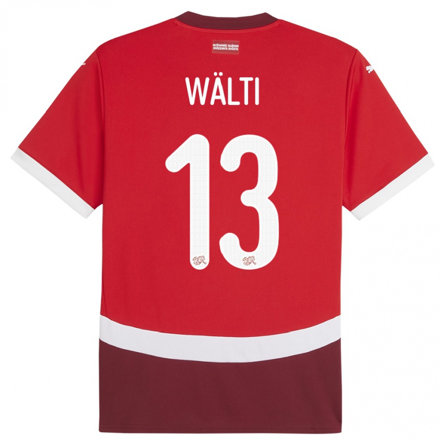 Men Football Switzerland Lia Walti #13 Red Home Jersey 24-26 T-Shirt
