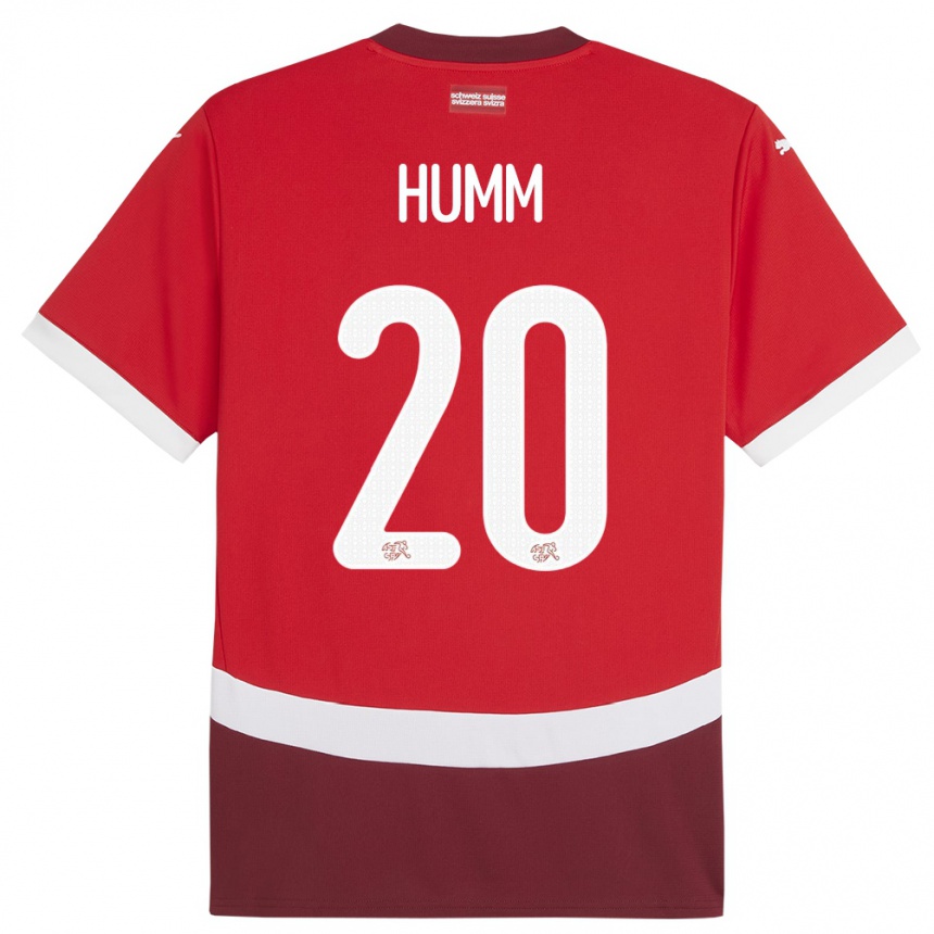 Men Football Switzerland Fabienne Humm #20 Red Home Jersey 24-26 T-Shirt