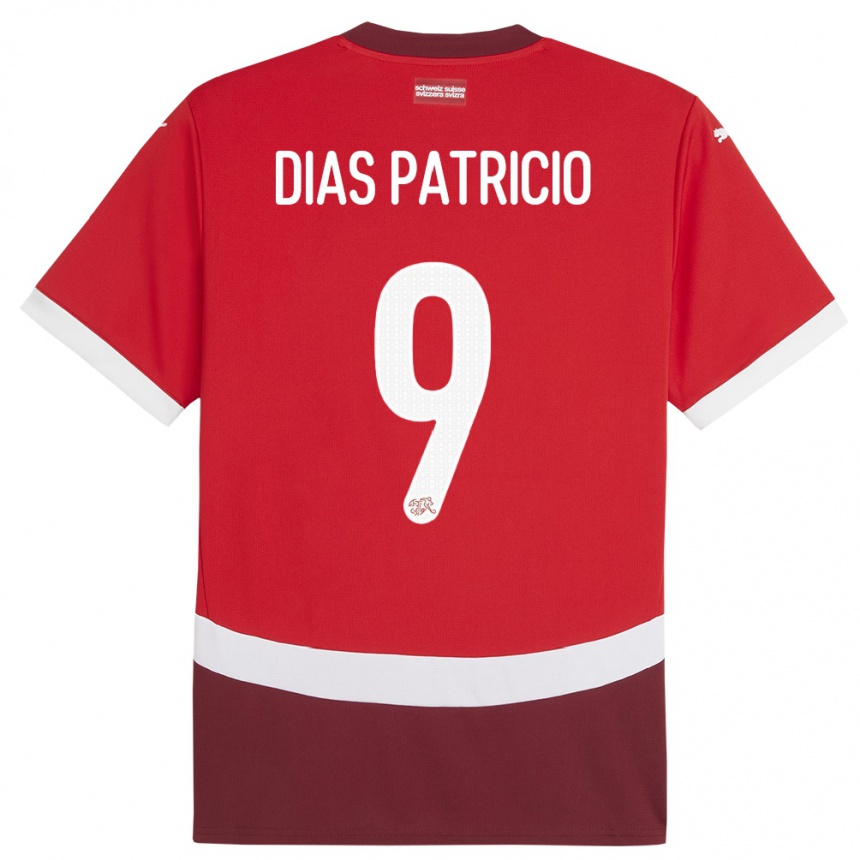 Men Football Switzerland Alexandre Dias Patricio #9 Red Home Jersey 24-26 T-Shirt