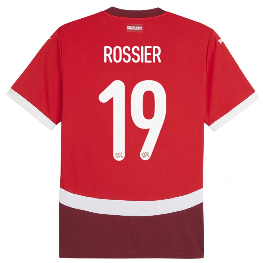 Men Football Switzerland Evan Rossier #19 Red Home Jersey 24-26 T-Shirt