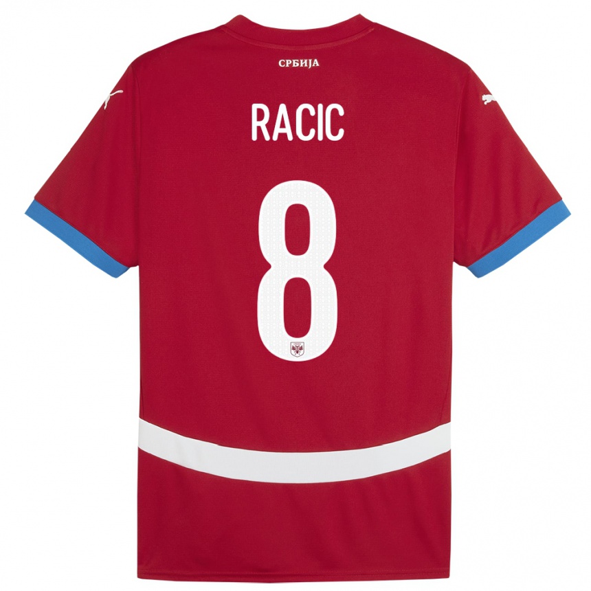 Men Football Serbia Uros Racic #8 Red Home Jersey 24-26 T-Shirt